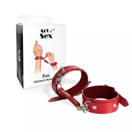 Наручники із екошкіри Art of Sex - Eva, колір червоний - №2