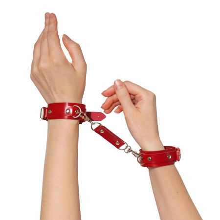 Наручники із екошкіри Art of Sex - Eva, колір червоний - фото №3