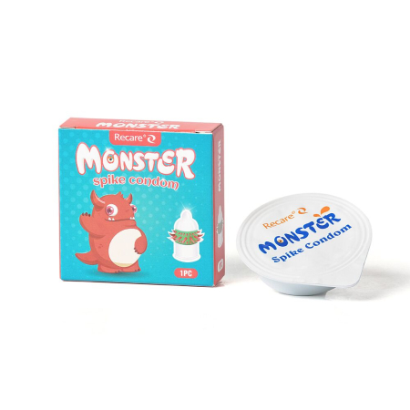 Насадка на член Recare Red Monster Spike Condom (презерватив з рядами шипів) - фото №3