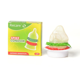 Насадка на член Recare Spike Condom Green (презерватив з рядами шипів) 