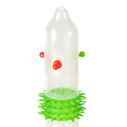 Насадка на член Recare Spike Condom Pink (презерватив з кульками та рядами шипів) - №2