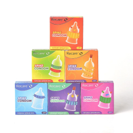 Насадка на член Recare Spike Condom Pink (презерватив з кульками та рядами шипів) - №8