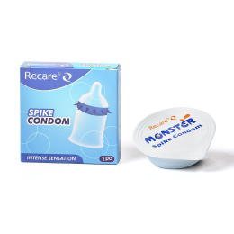 Насадка на член Recare Spike Condom Blue (презерватив з шипами) - №3