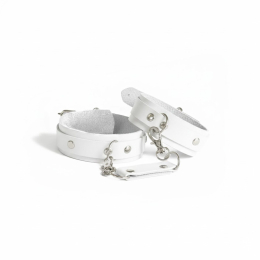 Наручники із натуральної шкіри Art of Sex - Eva, колір білий - фото