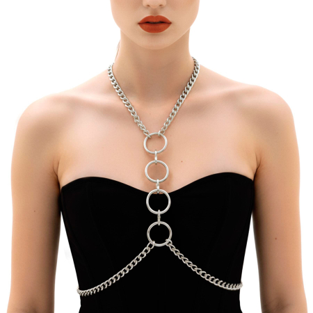 Металева портупея Art of Sex - Mango, колір срібло, XS-2XL - фото №2