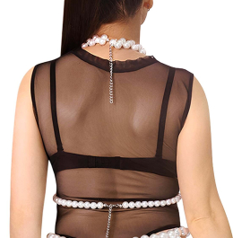 Ліф з перлин Art of Sex - Jasmine, колір білий, розмір XS-2XL - - фото №2