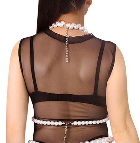 Ліф з перлин Art of Sex - Jasmine, колір білий, розмір XS-2XL - фото №2