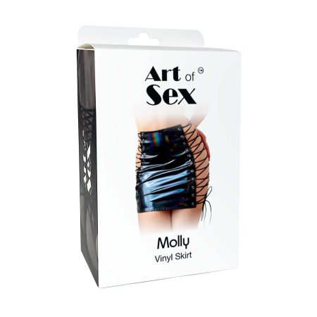 Лакована спідниця на шнурівці Art of Sex - Molly, колір червоний, L-2XL - фото №3