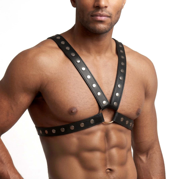 Чоловіча портупея Art of Sex - Spartacus, натуральна шкіра, колір чорний, розмір L-2XL - фото