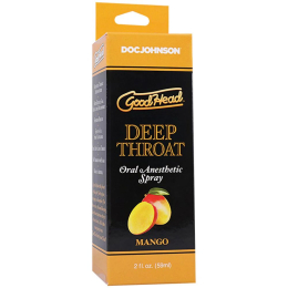 Спрей для мінету Doc Johnson GoodHead DeepThroat Spray - Mango 59 мл для глибокого мінету - - фото №3