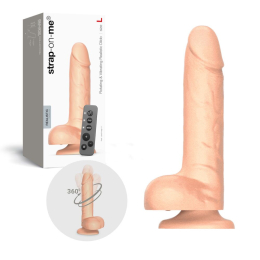 Фалоімітатор з вібрацією і ротацією Strap-On-Me Rotating & Vibrating Realistic Dildo - L - Vanilla 