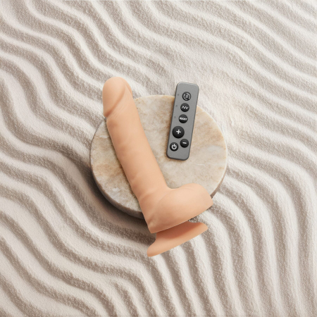 Фалоімітатор з вібрацією і ротацією Strap-On-Me Rotating & Vibrating Realistic Dildo - L - Vanilla - фото №5