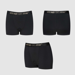 Шорти з фіксацією ділдо Strap-On-Me Harness Lingerie Allure - L - Black - - фото №2