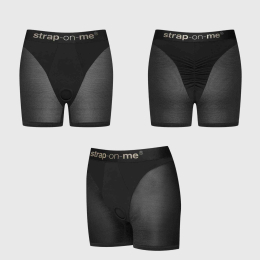 Шорти з фіксацією ділдо Strap-On-Me Harness Lingerie Halo - L - Black - - фото №2