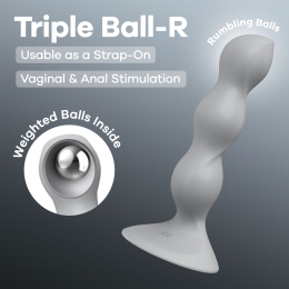 Анальний стимулятор-намистини Satisfyer Triple Ball-R Grey - - фото №7