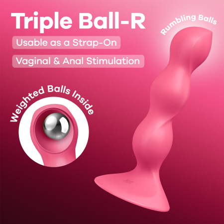 Анальний стимулятор-намистини Satisfyer Triple Ball-R Red - фото №7