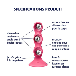 Анальний стимулятор-намистини Satisfyer Triple Ball-R Red - - фото №5