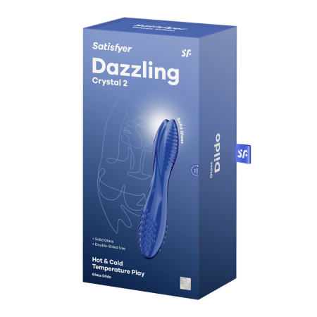Двосторонній скляний дилдо Satisfyer Dazzling Crystal 2 Blue - фото №5