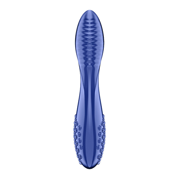Двосторонній скляний дилдо Satisfyer Dazzling Crystal 2 Blue - фото