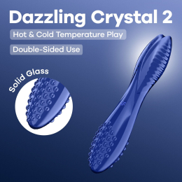 Двосторонній скляний дилдо Satisfyer Dazzling Crystal 2 Blue - №6