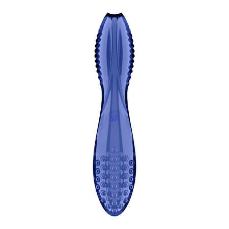 Двосторонній скляний дилдо Satisfyer Dazzling Crystal 2 Blue - фото №3