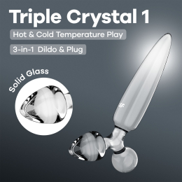 Тристоронній скляний дилдо Satisfyer Triple Crystal 1 Transparent - - фото №6