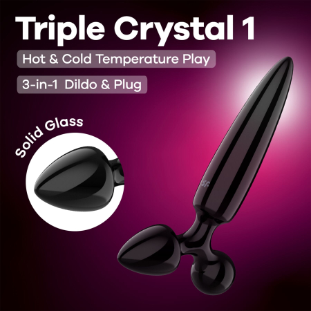 Тристоронній скляний дилдо Satisfyer Triple Crystal 1 Black - фото №6