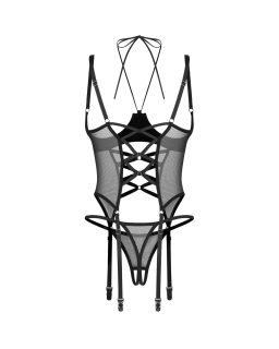 Корсет Obsessive Dominna cupless corset & crotchless thong L/XL - №5