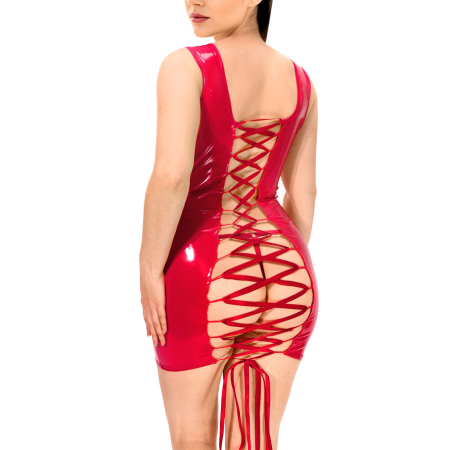 Лакована сукня на шнурівці Art of Sex - Demi, колір червоний, L-2XL - фото №2
