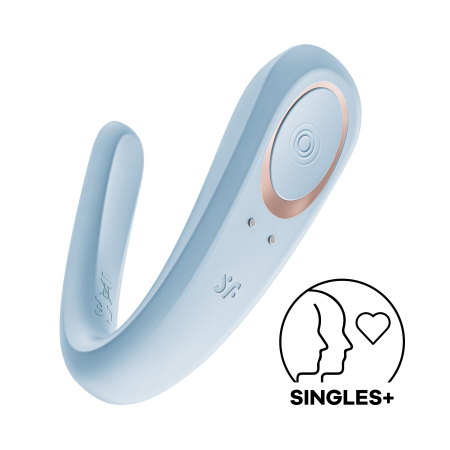 Вібратор для пар Satisfyer Double Classic Light Blue з одним моторчиком - фото