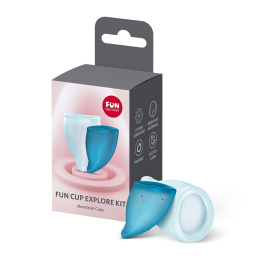 Набір менструальних чаш Fun Factory FUN CUP EXPLORE KIT, 2 шт, Multicolored Turquoise, об’єми 20 та 30 мл - №6