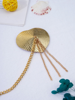 Пестис-сердечка з пензликами та чокером JSY Nipple Sticker RT236114 Golden - №3