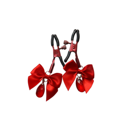 Затискачі для сосків з регулюванням Art of Sex - Flirty Bow, колір червоний - фото