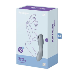 Вакуумний стимулятор з вібрацією Satisfyer Curvy Trinity 3 BlueGrey - - фото №5
