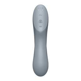 Вакуумний стимулятор з вібрацією Satisfyer Curvy Trinity 3 BlueGrey - - фото №4
