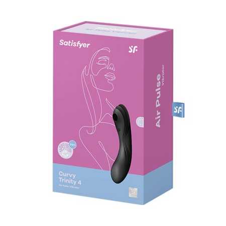 Вакуумний стимулятор з вібрацією Satisfyer Curvy Trinity 4 Black - фото №5