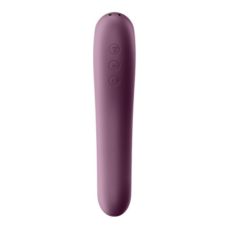 Вакуумний стимулятор з вібрацією Satisfyer Dual Kiss Wine Red - фото №4